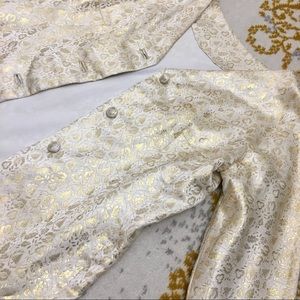 STUNNING vintage hand made coat jacket ivory gold